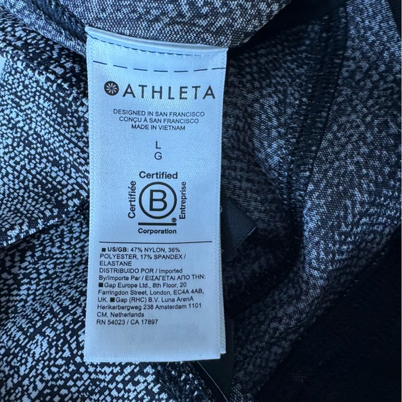 Athleta Delancey Skyline Tight Women’s large Black and White Pants Zip Ankle - Picture 9 of 11